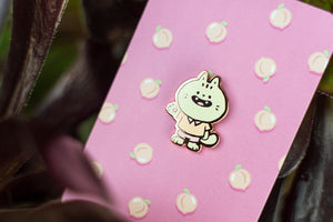 Peachy Kitten Enamel Pin by Stacey Robson